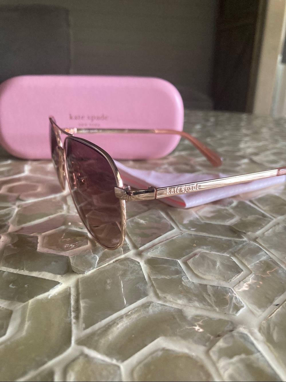 NEW!  Kate♠️spade varese 52mm gradient pilot sunglasses - Picture 6 of 10
